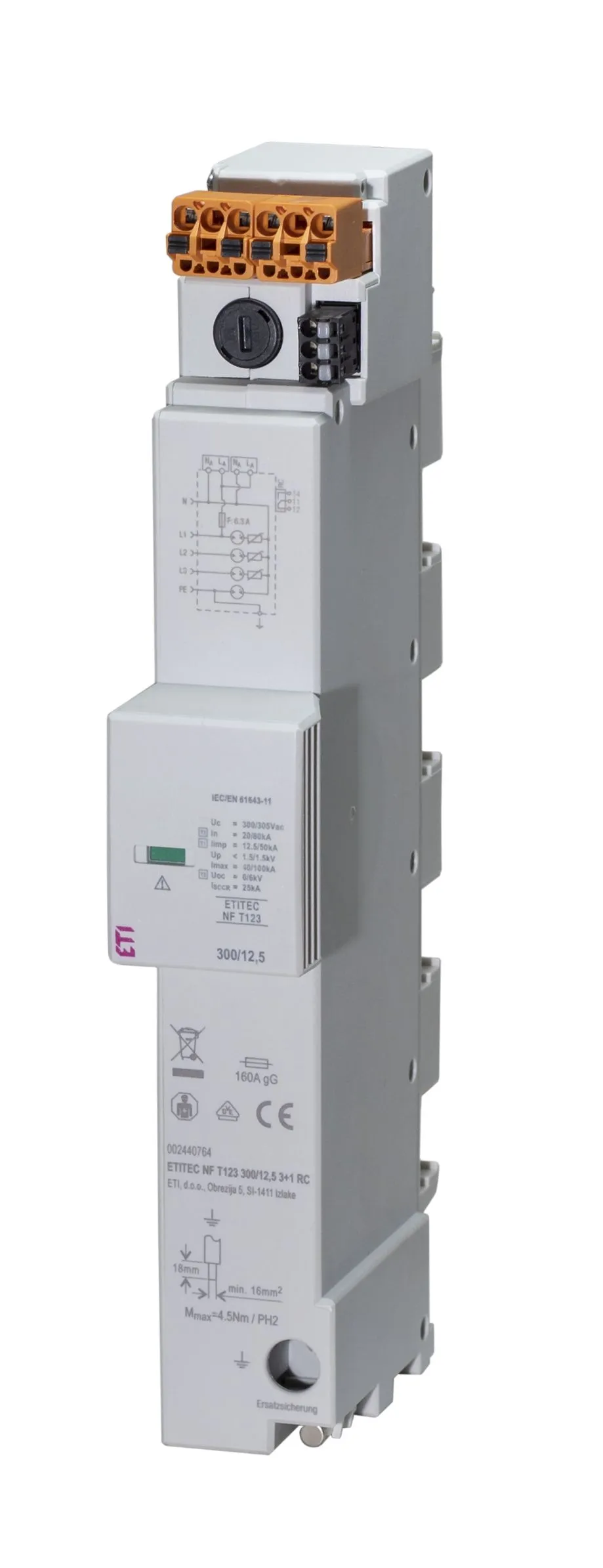 Überspannungsableiter ETITEC NF T123 300/12,5 3+1 002440763