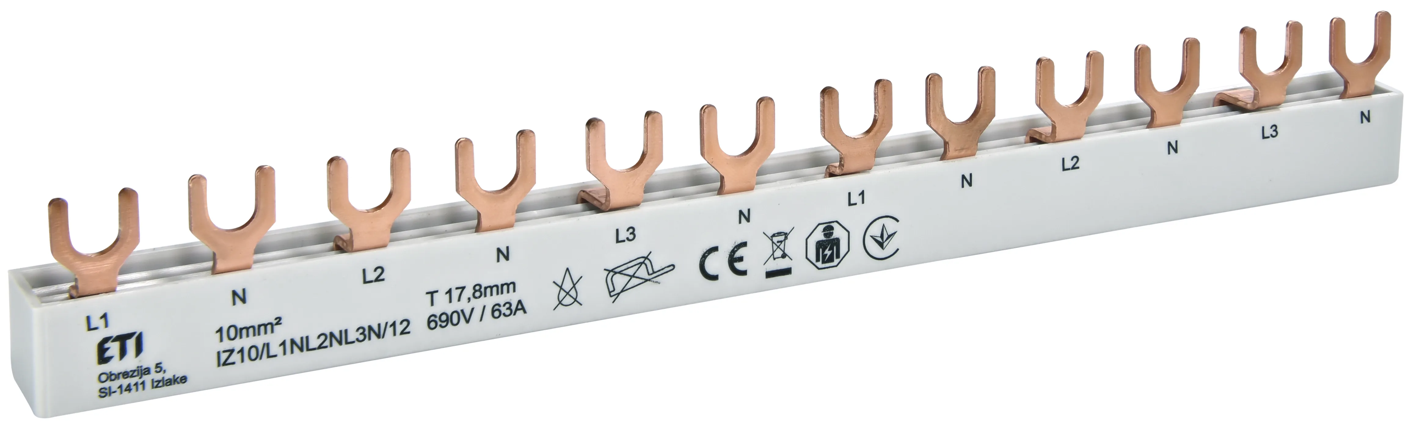 Kupferschiene IZ10/L1NL2NL3N/12 002921268