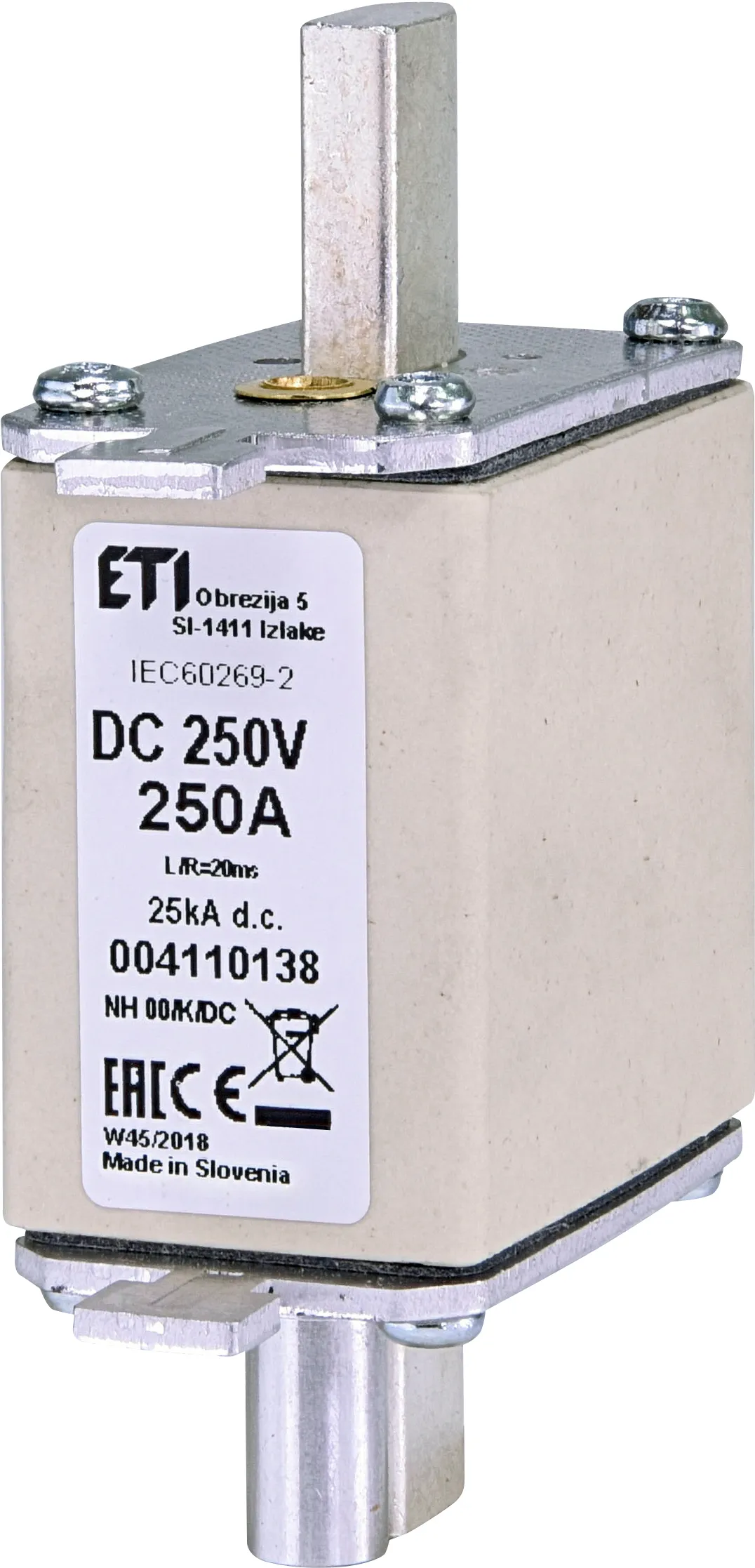 Sicherungseinsatz NH00/K 250A/250V DC 004110138