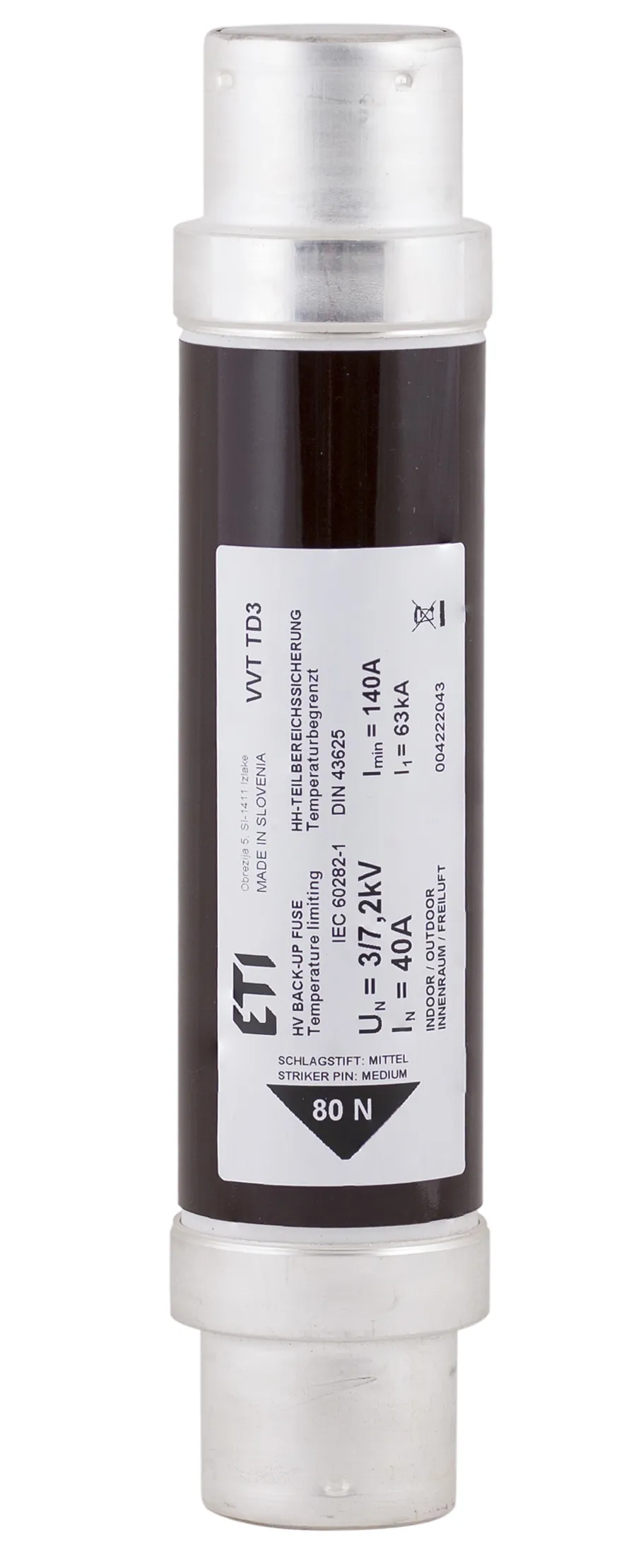 Sicherungseinsatz VVA3 7,2kV/20A 004221109